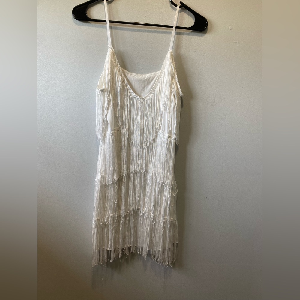 White fringe dress